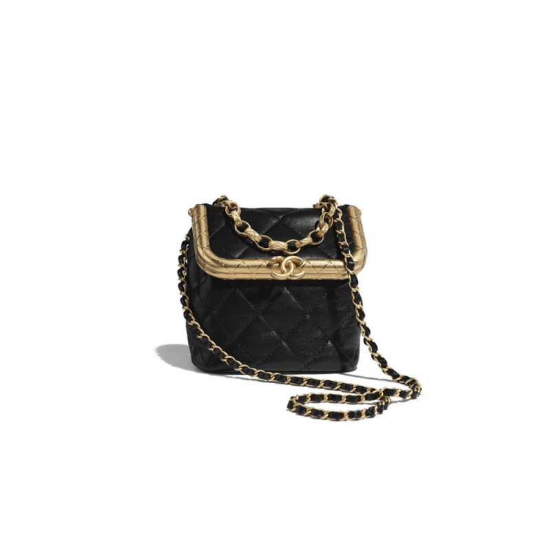 Chanel Small Lambskin Kiss-Lock Bag AS1885