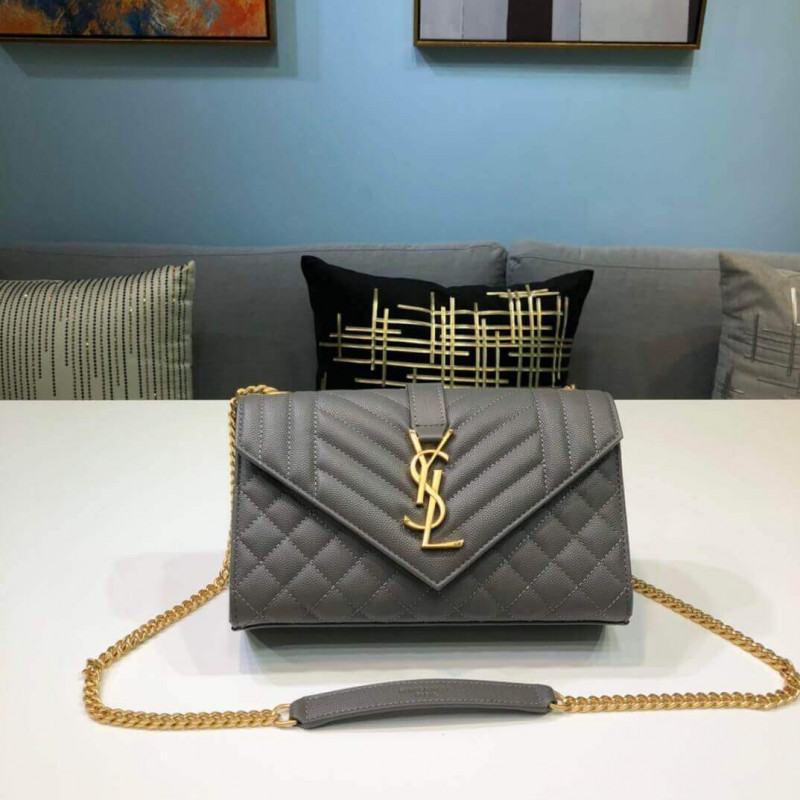 Saint Laurent Grain Leather Envelope Small Bag 526286