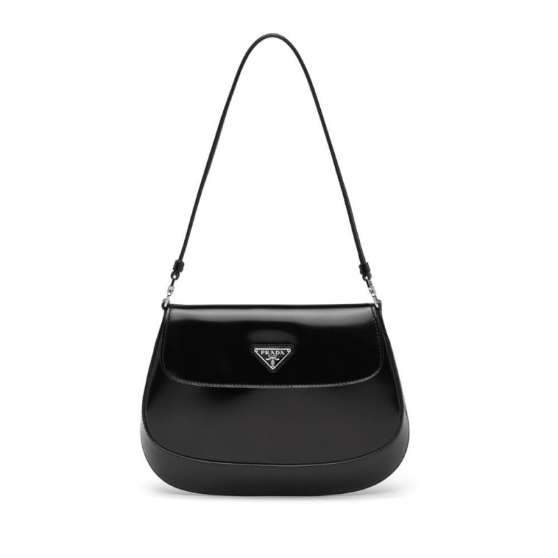 Prada Cleo Brushed Leather Shoulder Bag With Flap 1BD311