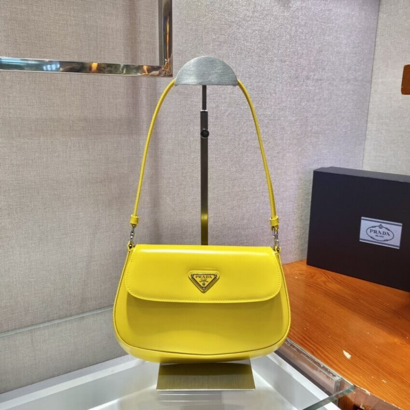 Prada Cleo Brushed Leather Shoulder Bag With Flap 1BD311