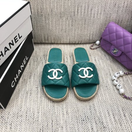 Chanel Espadrilles slippers with CC buckle