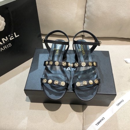 Chanel Sandals soft lambskin camellia