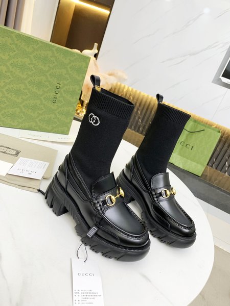 Gucci Horsebit Bee Leather Martin Boots