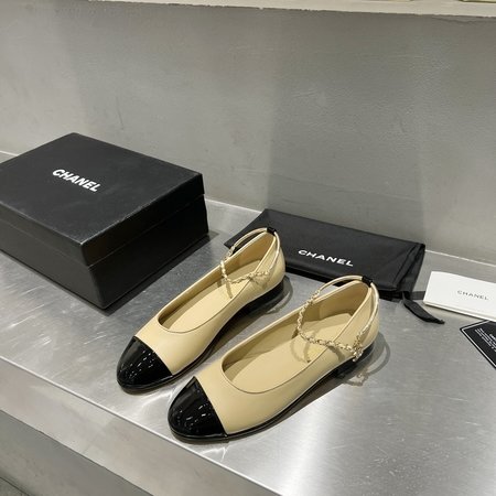 Chanel calfskin ballet flats