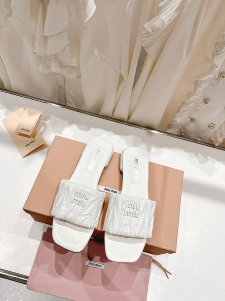 Miu Miu lambskin sandals slippers