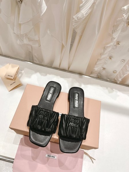 Miu Miu lambskin sandals slippers