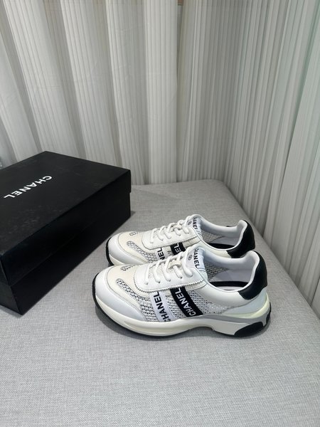 Chanel Checkered wool stitching casual sneakers