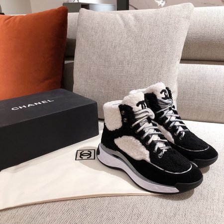 Chanel Lambs wool High Top sneakers