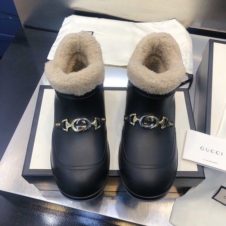 Gucci GG Horsebit fur boots