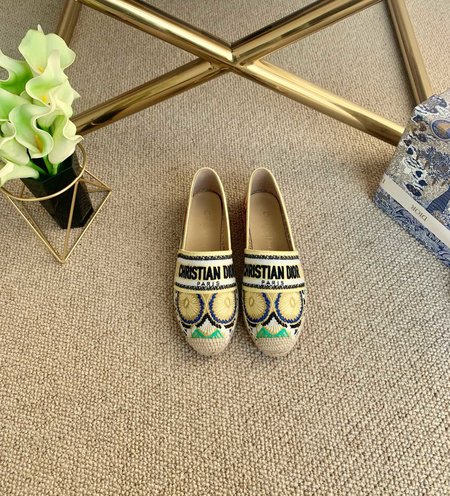 Dior Granville HibiscUs graphic embroidery Espadrilles