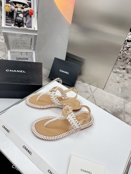 Chanel Flip flops with full hand-woven upper