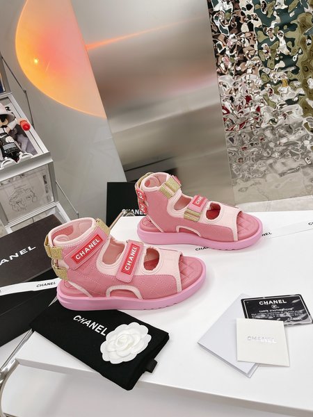 Chanel Velcro sandals candy color