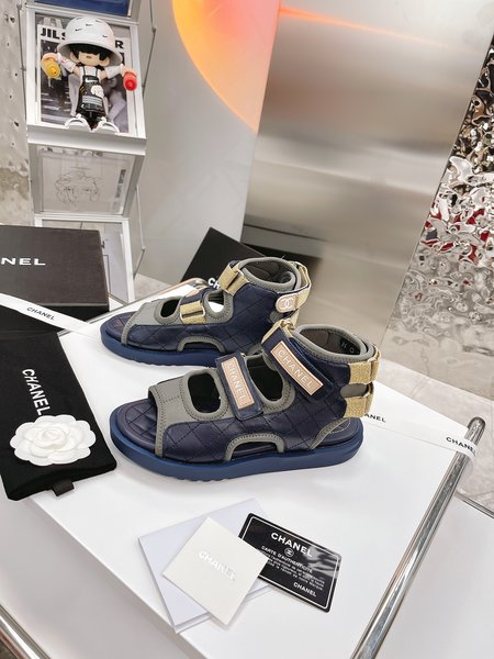 Chanel Velcro sandals candy color