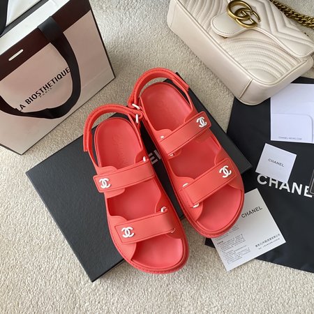 Chanel Candy color beach sandals with tpu velcro