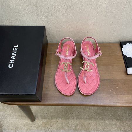 Chanel pearl buckle sandals