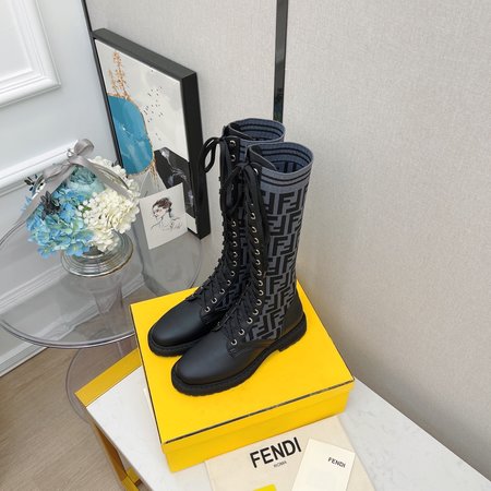 Fendi Martin boots FF socks stretch ankle boots / mid boots Rockoko