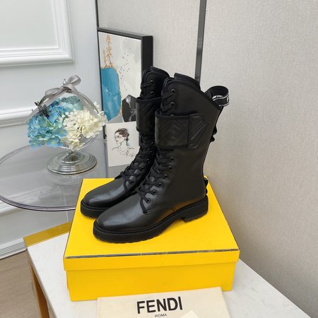 Fendi Moto mid-boot with side zip