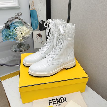 Fendi Martin boots FF socks stretch ankle boots Rockoko