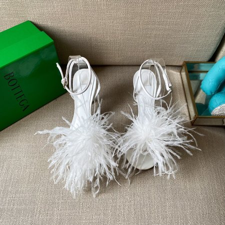 Bottega Veneta Ostrich Fur Sandals