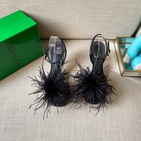 Bottega Veneta Ostrich Fur Sandals