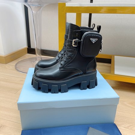 Prada Martin boots Derby boots come with a removable nylon pouch, cowhide inner heel height: 5.5cm