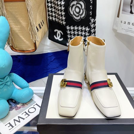 Gucci Pearl heel booties GG hardware heel height: 3cm