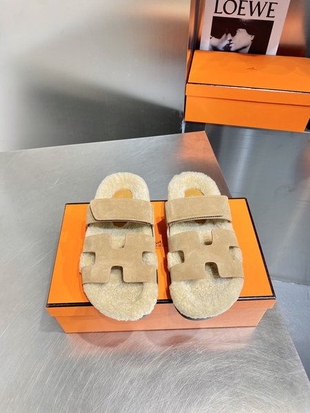 Hermes Deerskin Fury Slipper Sandals