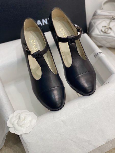 Chanel Vintage CC high heel Mary Jane shoes