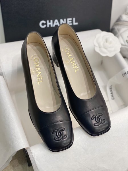 Chanel Coco Vintage CC high-heeled women s shoes lambskin with goatskin