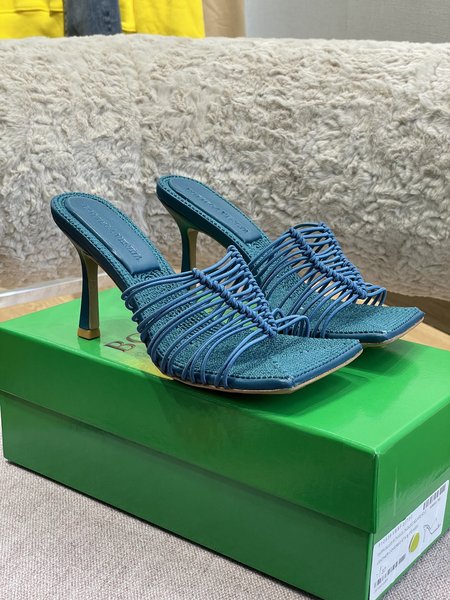 Bottega Veneta Handwoven High Heel Slippers