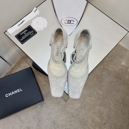 Chanel VintaGe Shaped Heel Sandals