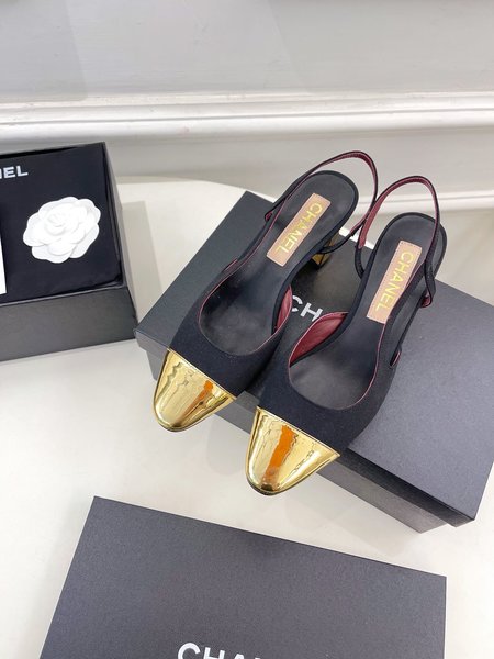 Chanel classic block heel sandals