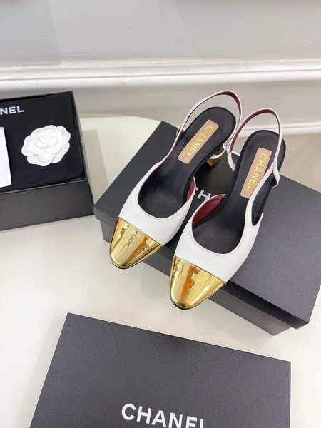 Chanel classic block heel sandals