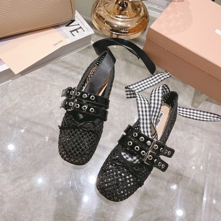 Miu Miu cutout lace-up flats
