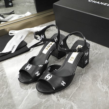 Chanel printed high heel sandals