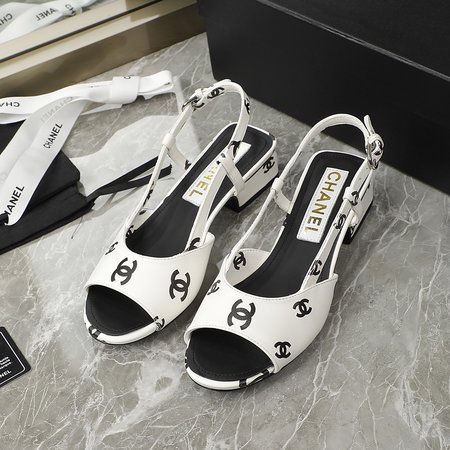 Chanel printed high heel sandals
