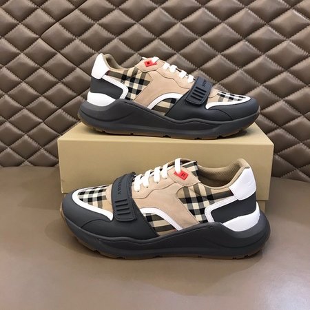 Burberry Calfskin and canvas sneakers