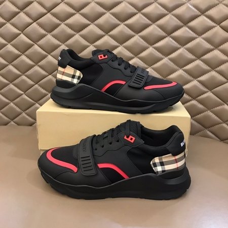 Burberry Calfskin and canvas sneakers