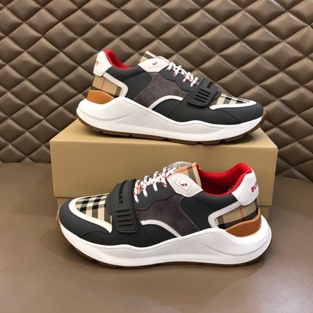 Burberry Calfskin and canvas sneakers