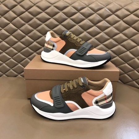 Burberry Calfskin and canvas sneakers