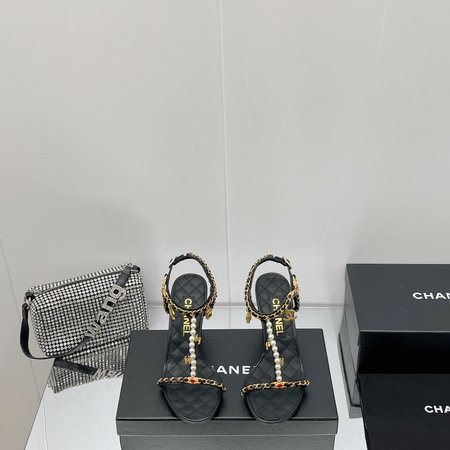 Chanel pearl chain sandals