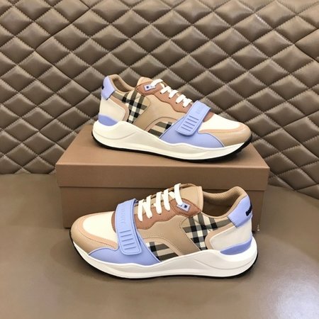 Burberry Calfskin and canvas sneakers