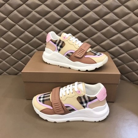 Burberry Calfskin and canvas sneakers