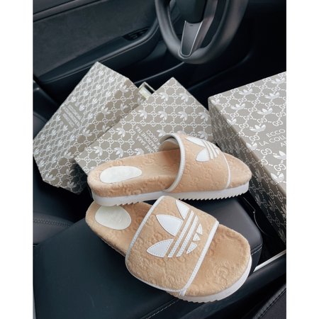 Gucci x Adidas collaboration retro slippers