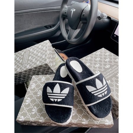 Gucci x Adidas collaboration retro slippers