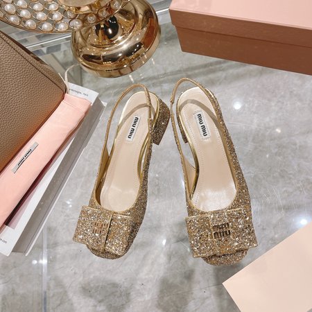 Miu Miu square toe patent leather sandals