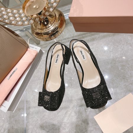 Miu Miu square toe patent leather sandals