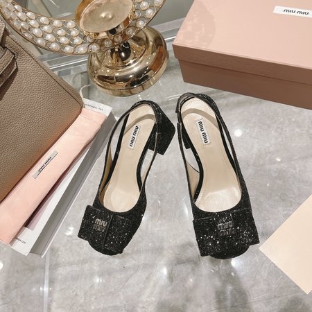 Miu Miu square toe patent leather sandals