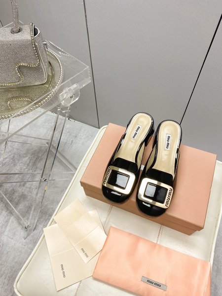 Miu Miu metal buckle mule slides