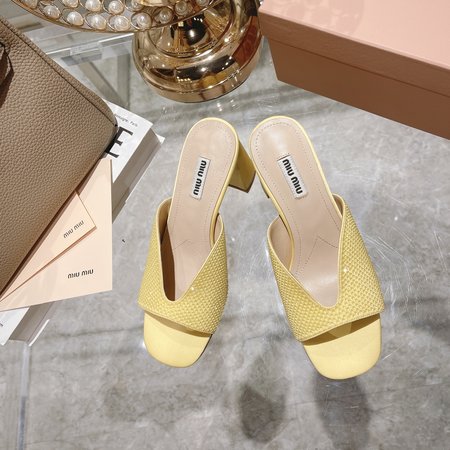 Miu Miu square toe slippers